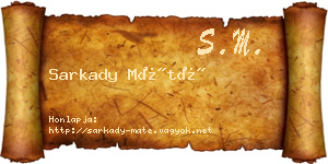 Sarkady Máté névjegykártya